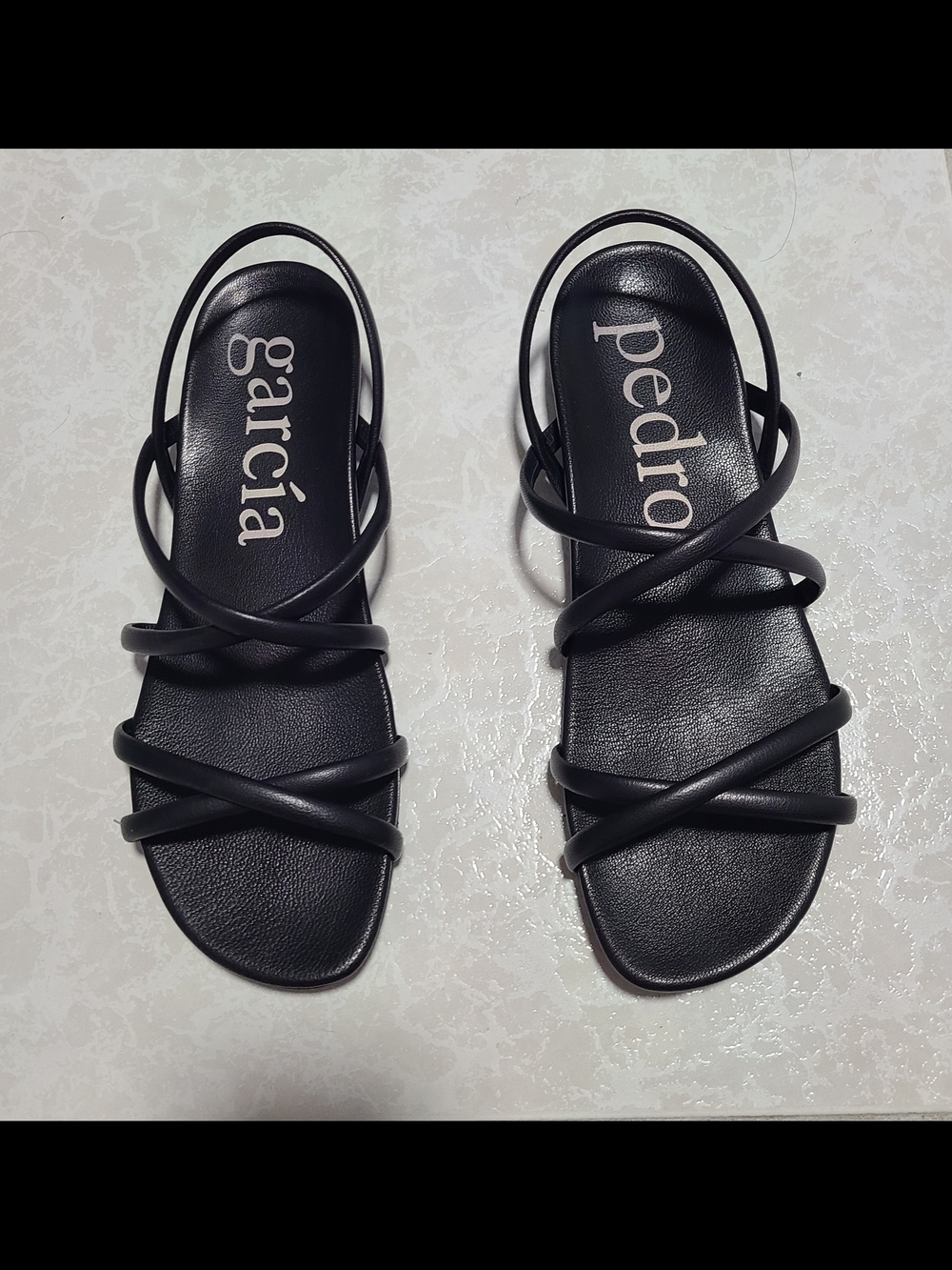 Pedro Garcia Black Multi-Strap Slide Sandals